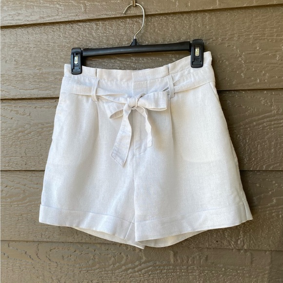 A New Day Paperbag Belted High Rise Linen Shorts Women’s Size XS pleated - Picture 5 of 14